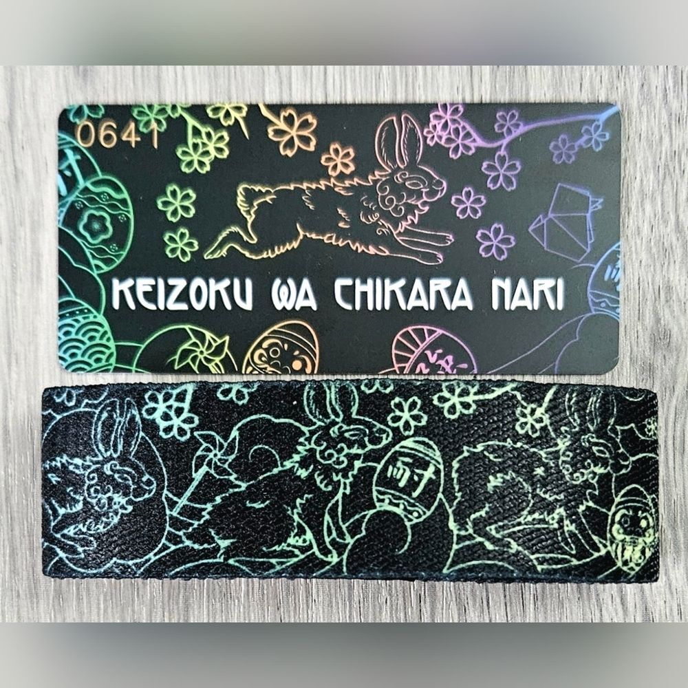 ZOX "Keizoku wa chikara nari" #641 NEW MEDIUM Unredeemed Japan Bunny Wristband